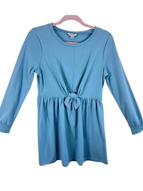 Habitual Girl Cotton Blend Blue Long Sleeve Pleated Skirt‎ Short Dress Girls 16